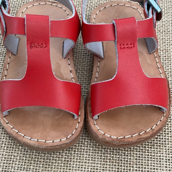 Freshly Picked cherry red lMalibu leather sandals - excellent - Picture 4 of 10